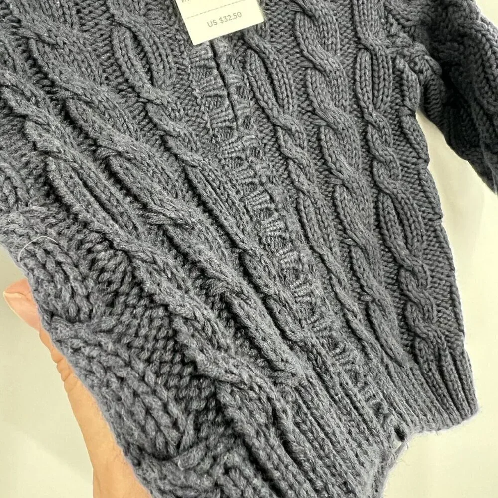 Gymboree Blue Cable Knit Cottage Zip Up Sweater Jacket